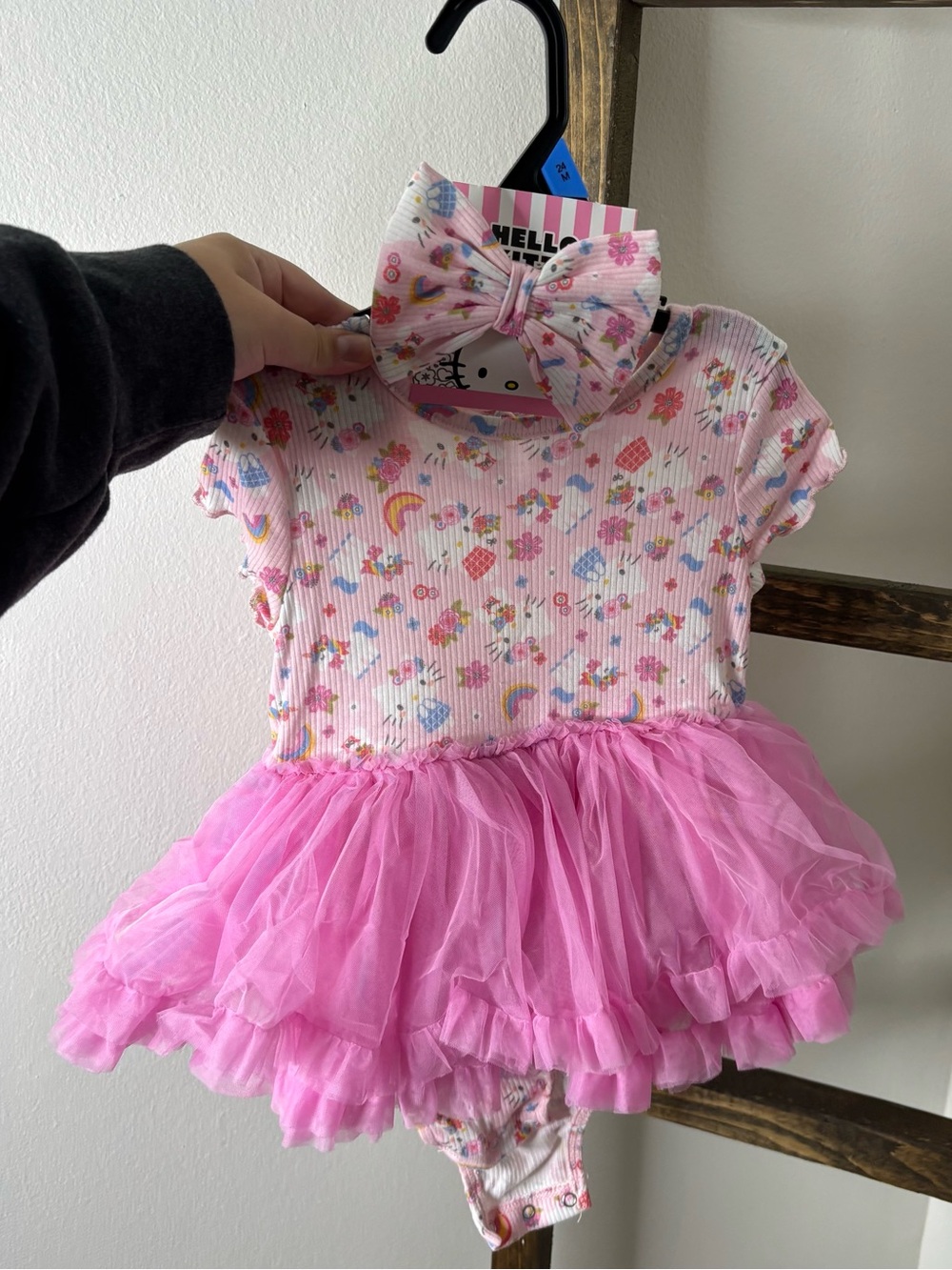 Hello Kitty Pink Tulle Baby Dress with Bow Size 24M